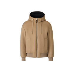 Blouson à capuche MACKAGE Niko réversible laine camel nylon noir