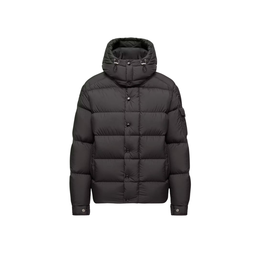 Doudoune courte à capuche amovible MONCLER Maya 70 nylon noir mat
