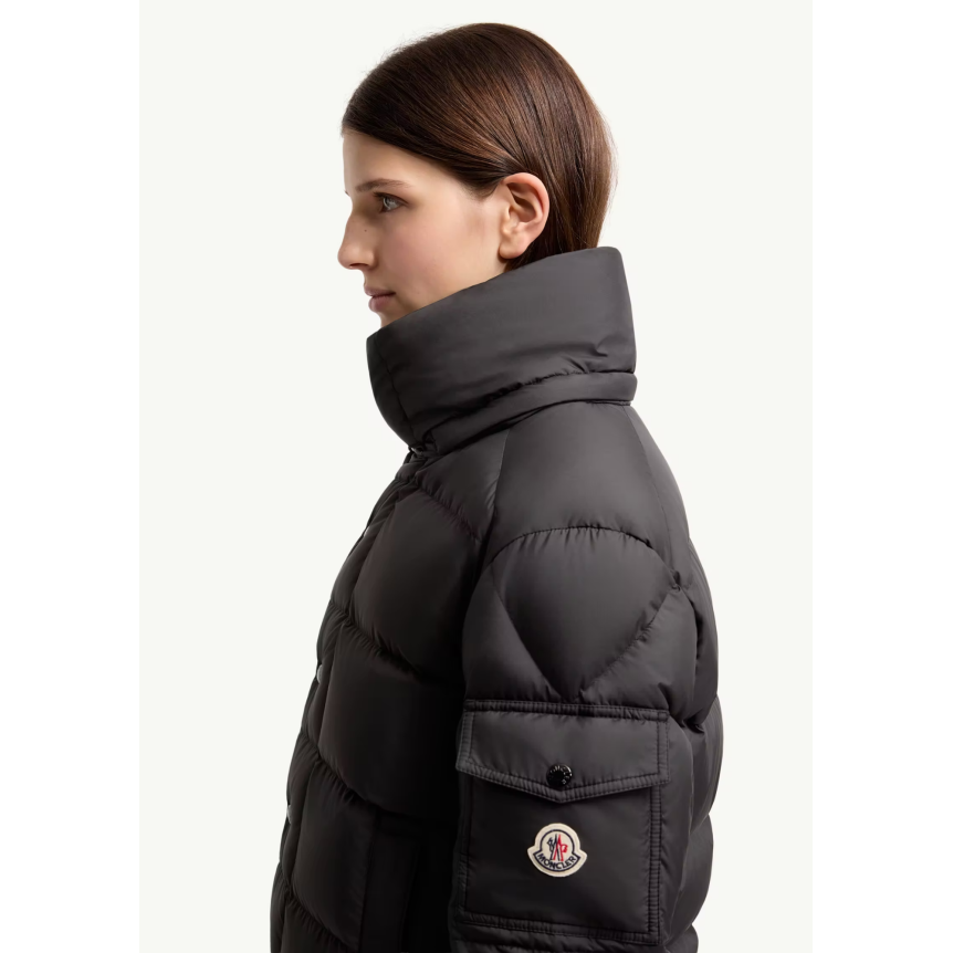 Doudoune courte à capuche amovible MONCLER Maya 70 nylon noir mat