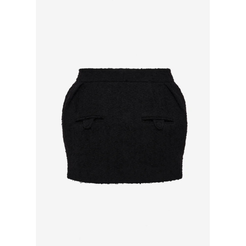 Jupe courte MAGDA BUTRYM laine mélangée bouclée noir poches