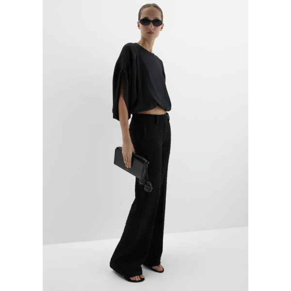 MAGDA BUTRYM Pantalon tailleur ajusté cachemire mélangé noir