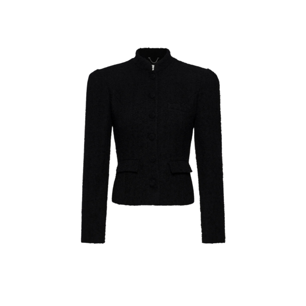 Blazer à col montant MAGDA BUTRYM laine mélangée bouclée noir