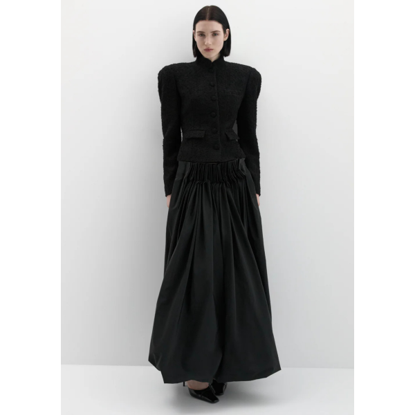 Blazer à col montant MAGDA BUTRYM laine mélangée bouclée noir