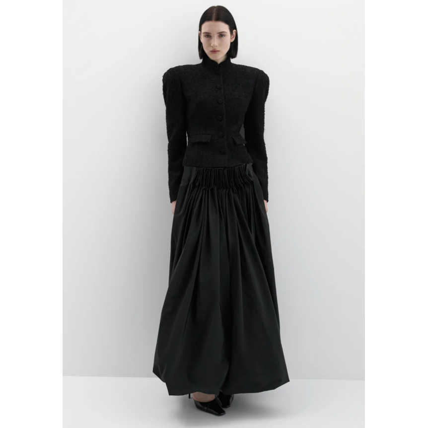 Blazer à col montant MAGDA BUTRYM laine mélangée bouclée noir