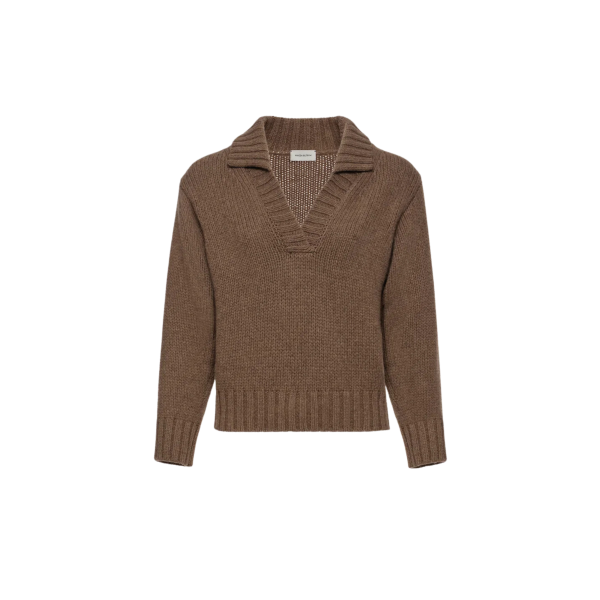 Pull col polo MAGDA BUTRYM en cachemire beige