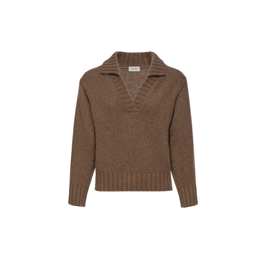 Pull col polo MAGDA BUTRYM en cachemire beige