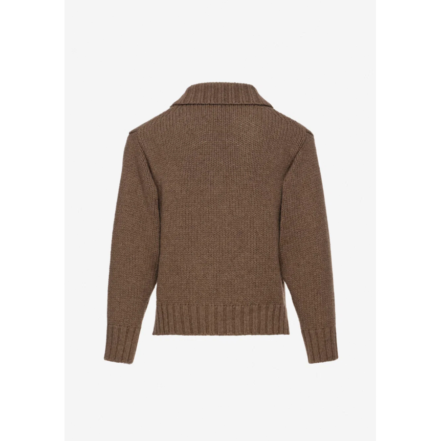 Pull col polo MAGDA BUTRYM en cachemire beige