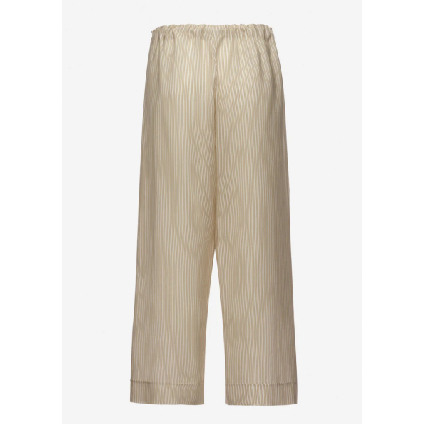 Pantalon culotte large MAGDA BUTRYM soie rayures blanc beige taille élastique