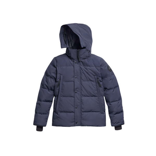 Parka CANADA GOOSE Wyndham capuche amovible nylon matelassé bleu jean black label