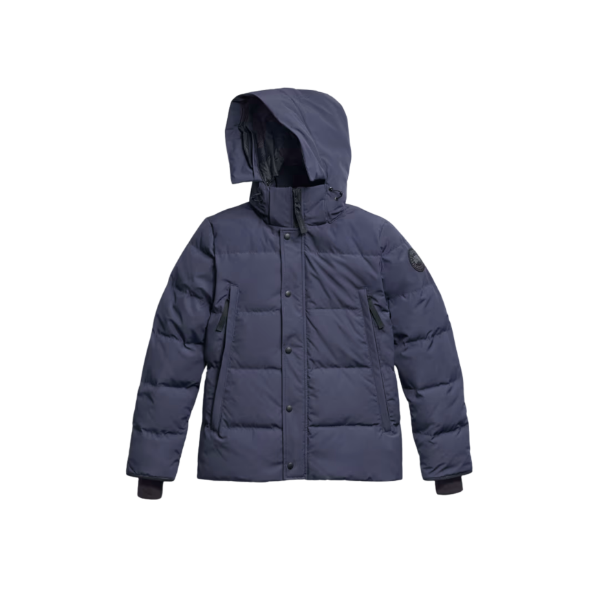 Parka CANADA GOOSE Wyndham capuche amovible nylon matelassé bleu jean black label