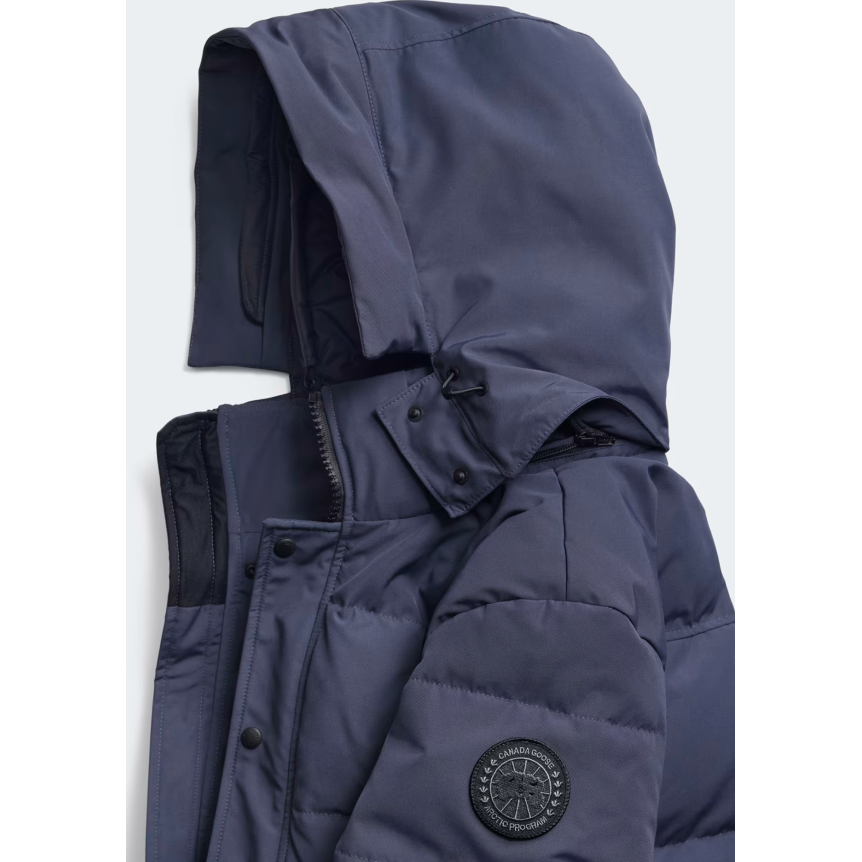 Parka CANADA GOOSE Wyndham capuche amovible nylon matelassé bleu jean black label