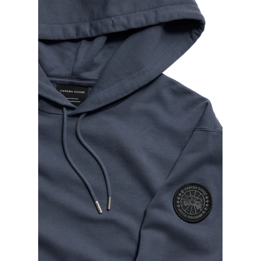 Sweat-shirt à capuche CANADA GOOSE  Loon coton biologique éponge gris  bleu  disque noir