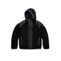 Blouson zippé à capuche Alberni laine mélangée polaire noir réversible disque noir