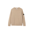 Pull col rond laine agneau grosse maille beige