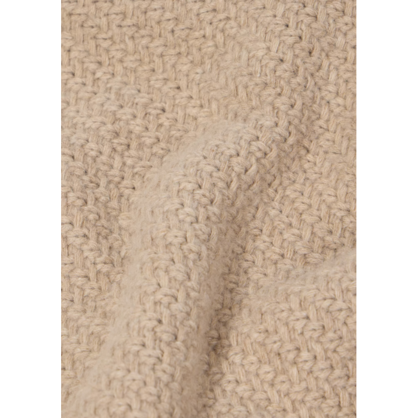 Pull col rond STONE ISLAND aine agneau grosse maille beige