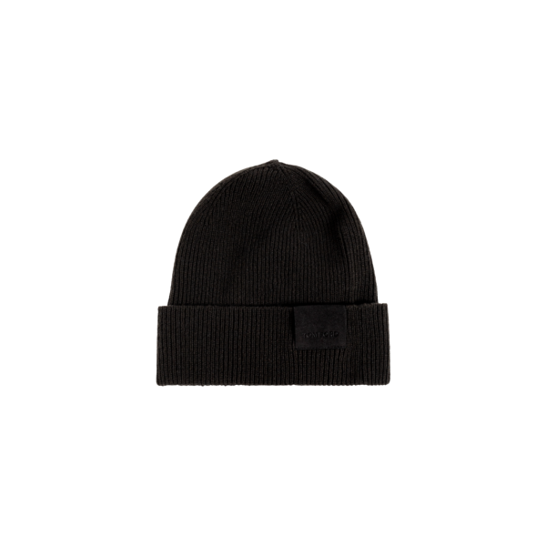 Bonnet TOM FORD cachemire gris foncé revers patch noir
