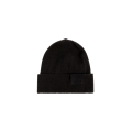 Bonnet cachemire gris foncé revers patch noir