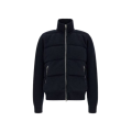 Cardigan zippé laine vierge bleu marine matelassé