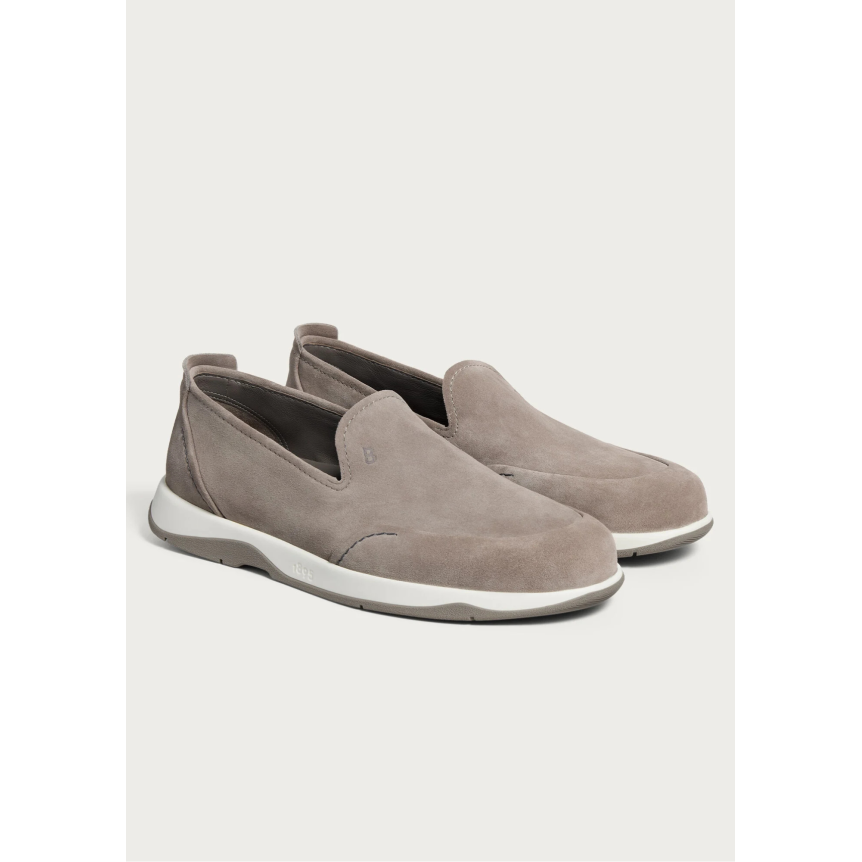 Mocassin Échappée BERLUTI Cuir de veau suedé gris