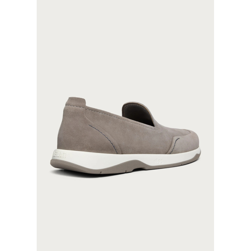Mocassin Échappée BERLUTI Cuir de veau suedé gris