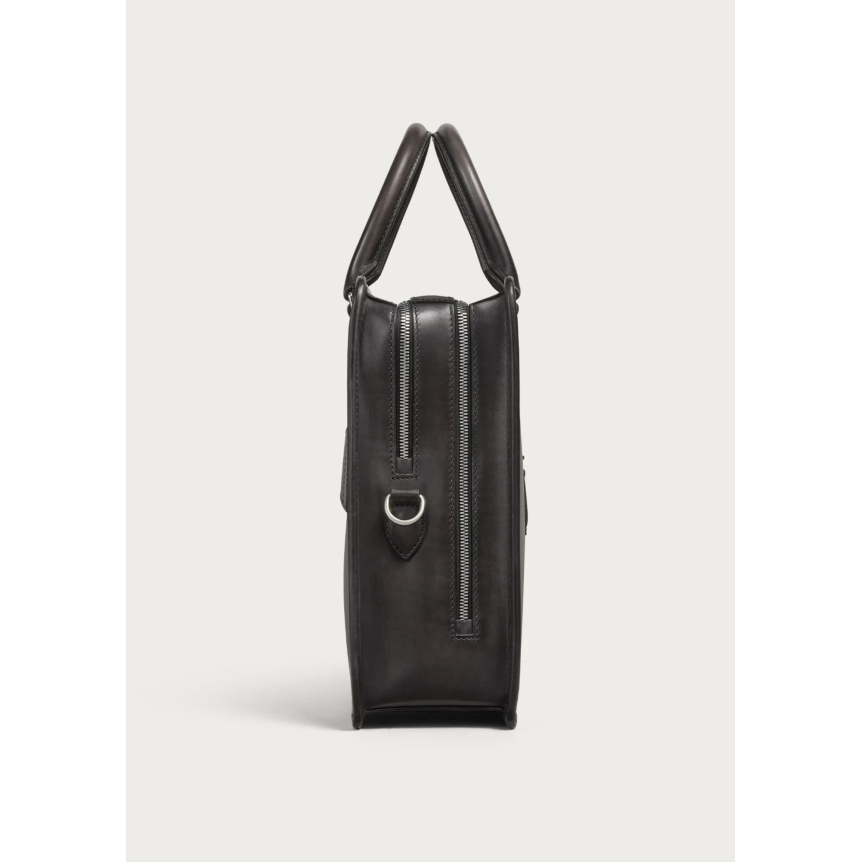 Cartable Deux Jours BERLUTI Cuir de veau Venezia nero grigio noir