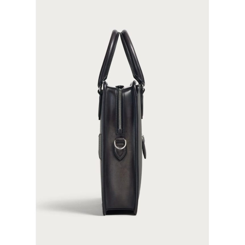 Cartable Un Jour BERLUTI Cuir de veau Venezia nero grigio noir