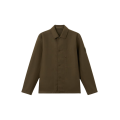 Surchemise regular flanelle de laine cardé kaki Ghost Collection