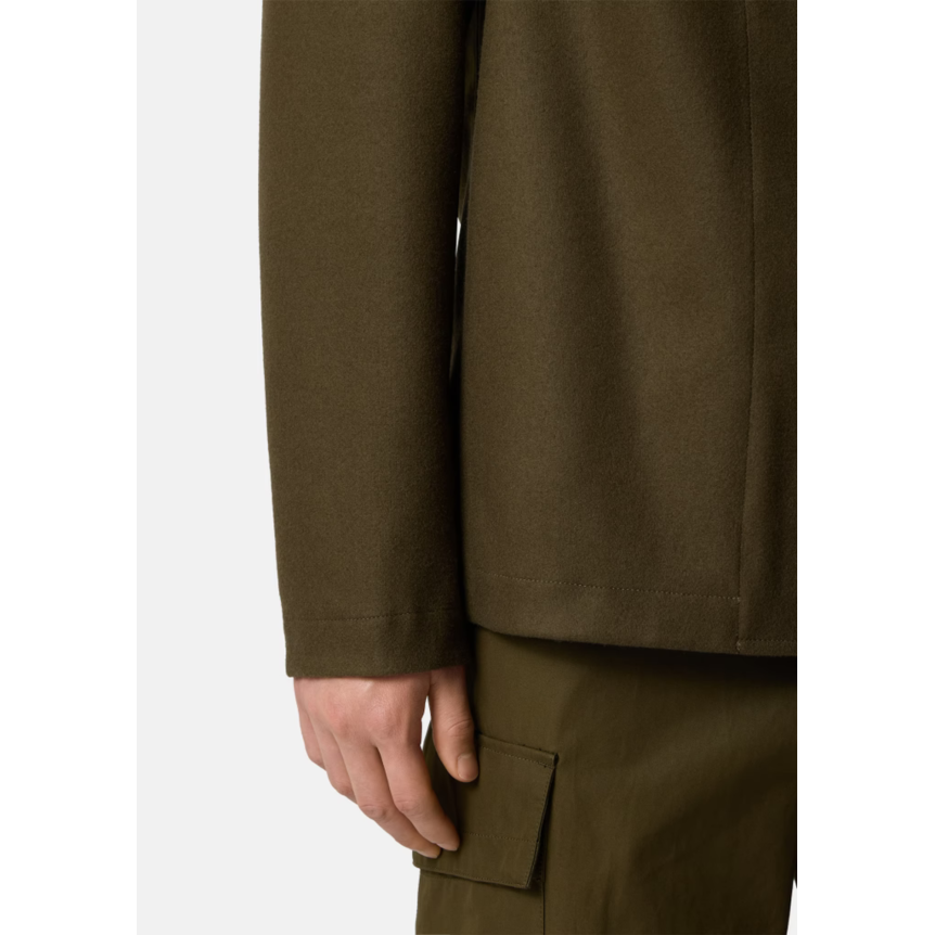 Surchemise regular STONE ISLAND flanelle de laine cardé kaki Ghost Collection