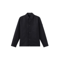 Surchemise regular flanelle de laine cardé noir Ghost Collection