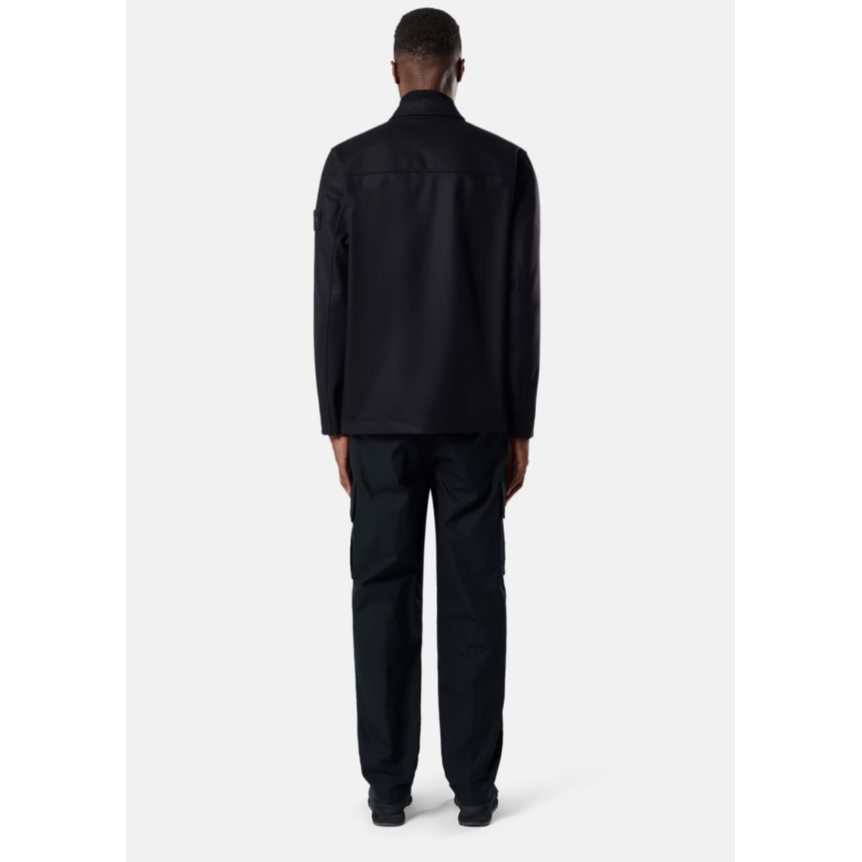 Surchemise regular STONE ISLAND flanelle de laine cardé noir Ghost Collection