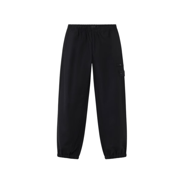 Pantalon de survêtement ample STONE ISLAND flanelle laine noir bas de jambe élastique Ghost Collection