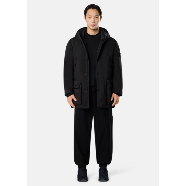 Pantalon de survêtement ample STONE ISLAND flanelle laine noir bas de jambe élastique Ghost Collection