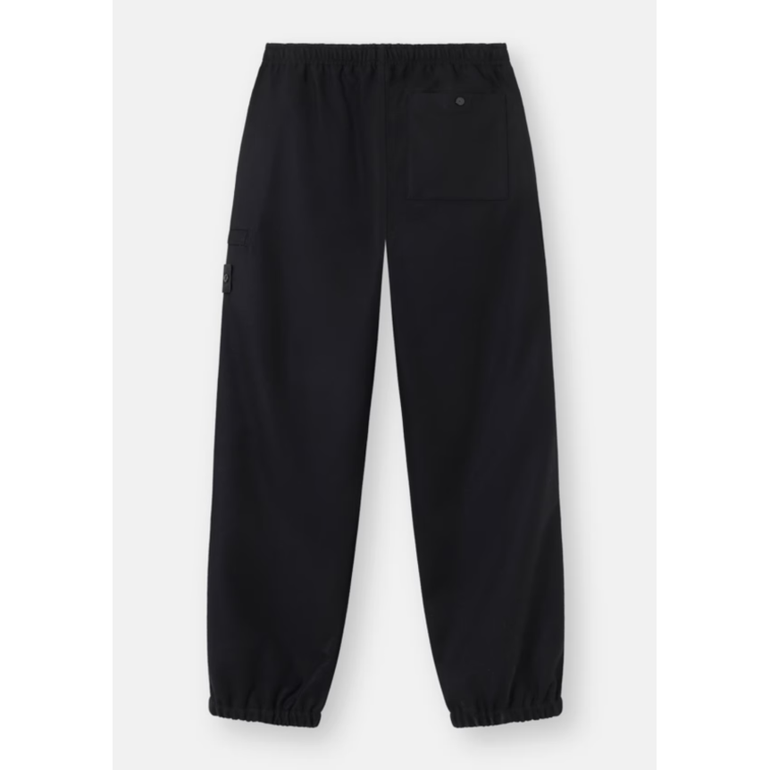 Pantalon de survêtement ample STONE ISLAND flanelle laine noir bas de jambe élastique Ghost Collection