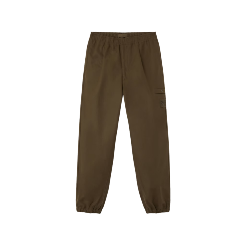 Pantalon de survêtement ample STONE ISLAND flanelle laine kaki bas de jambe élastique Ghost Collection
