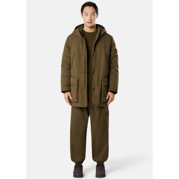 Pantalon de survêtement ample STONE ISLAND flanelle laine kaki bas de jambe élastique Ghost Collection