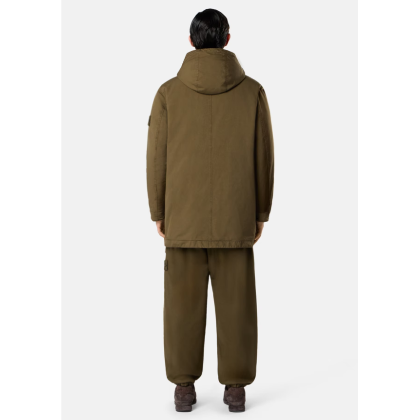 Pantalon de survêtement ample STONE ISLAND flanelle laine kaki bas de jambe élastique Ghost Collection