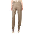 Pantalon Grace laine et soie beige taupe