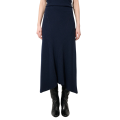 Jupe évasée maille tricot laine côtelé bleu navy