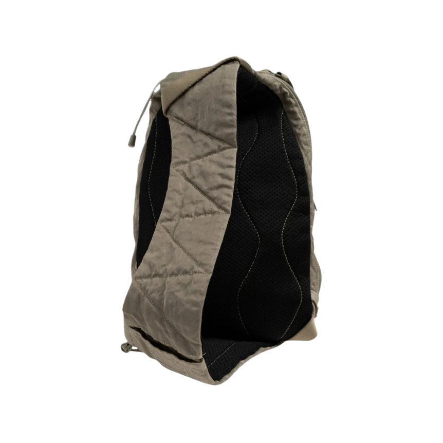 Sac bandoulière CP COMPANY banane satin Nylon B brillant kaki poche filet
