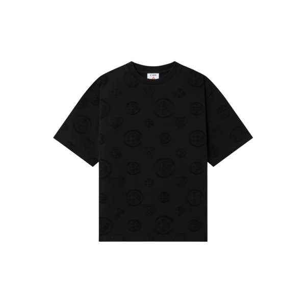 T-shirt manche courte CASABLANCA oversize coton monogramme noir