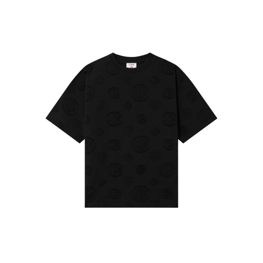 T-shirt manche courte CASABLANCA oversize coton monogramme noir