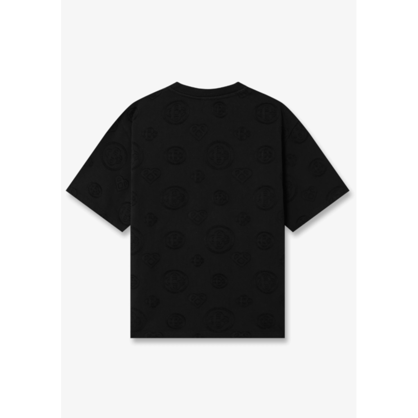 T-shirt manche courte CASABLANCA oversize coton monogramme noir