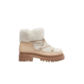 Bottines Boots fourrées ivoire lacets cuir agneau beige