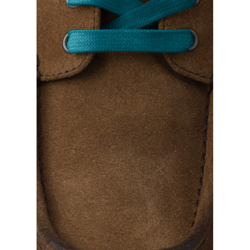 Bottines à lacets en veau velours vieilli marron