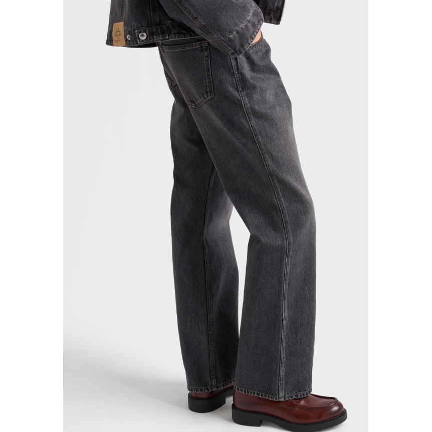 Jean large PRADA denim coton gris anthracite tringle poche avant