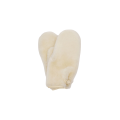 Moufle shearling écru bouton boule cuir