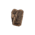 Moufle shearling marron bouton boule cuir