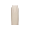 Jupe crayon sans couture fendue laine beige