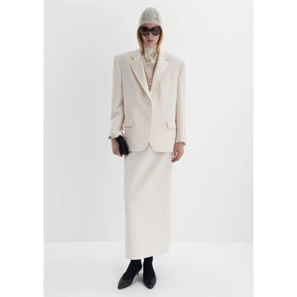 Jupe crayon MAGDA BUTRYM sans couture fendue laine beige