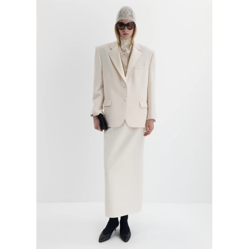 Jupe crayon MAGDA BUTRYM sans couture fendue laine beige